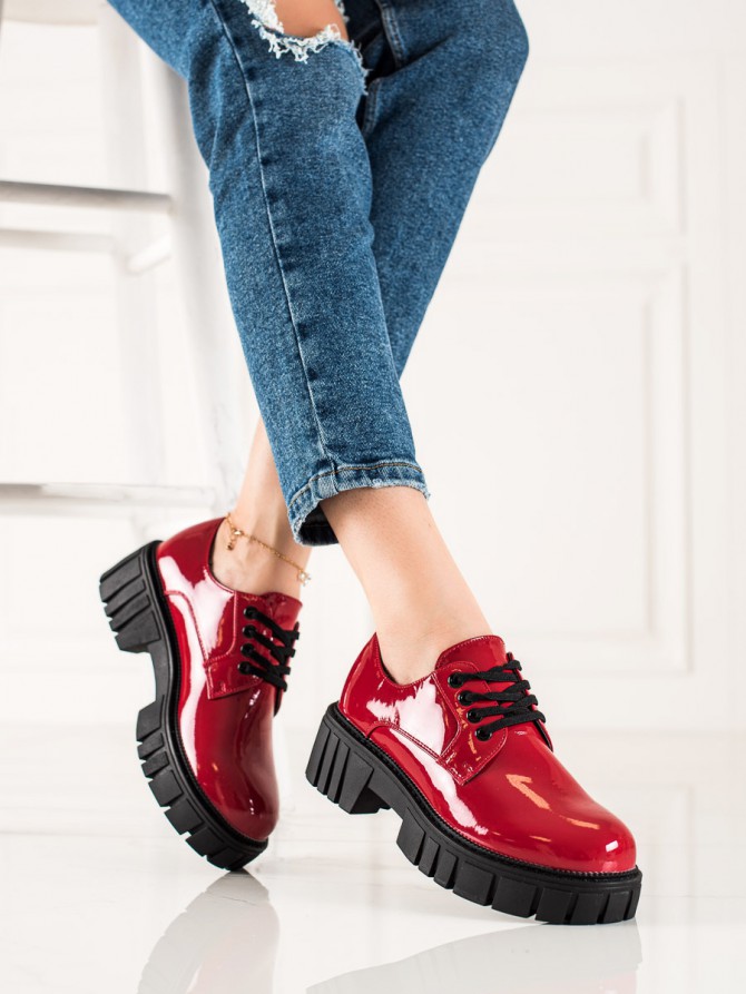 75612 - Shelovet nizki elegantni čevlji rdeca barva