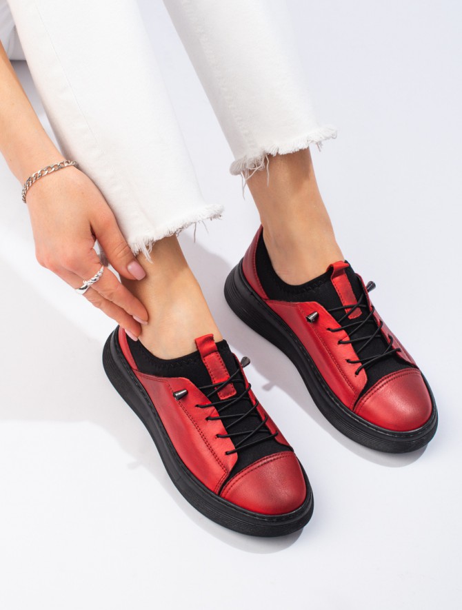81395 - T.sokolski nizki elegantni čevlji rdeca barva