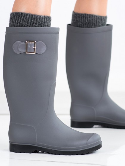 70314 - Trendi Škornji za dež siva/srebrna barva
